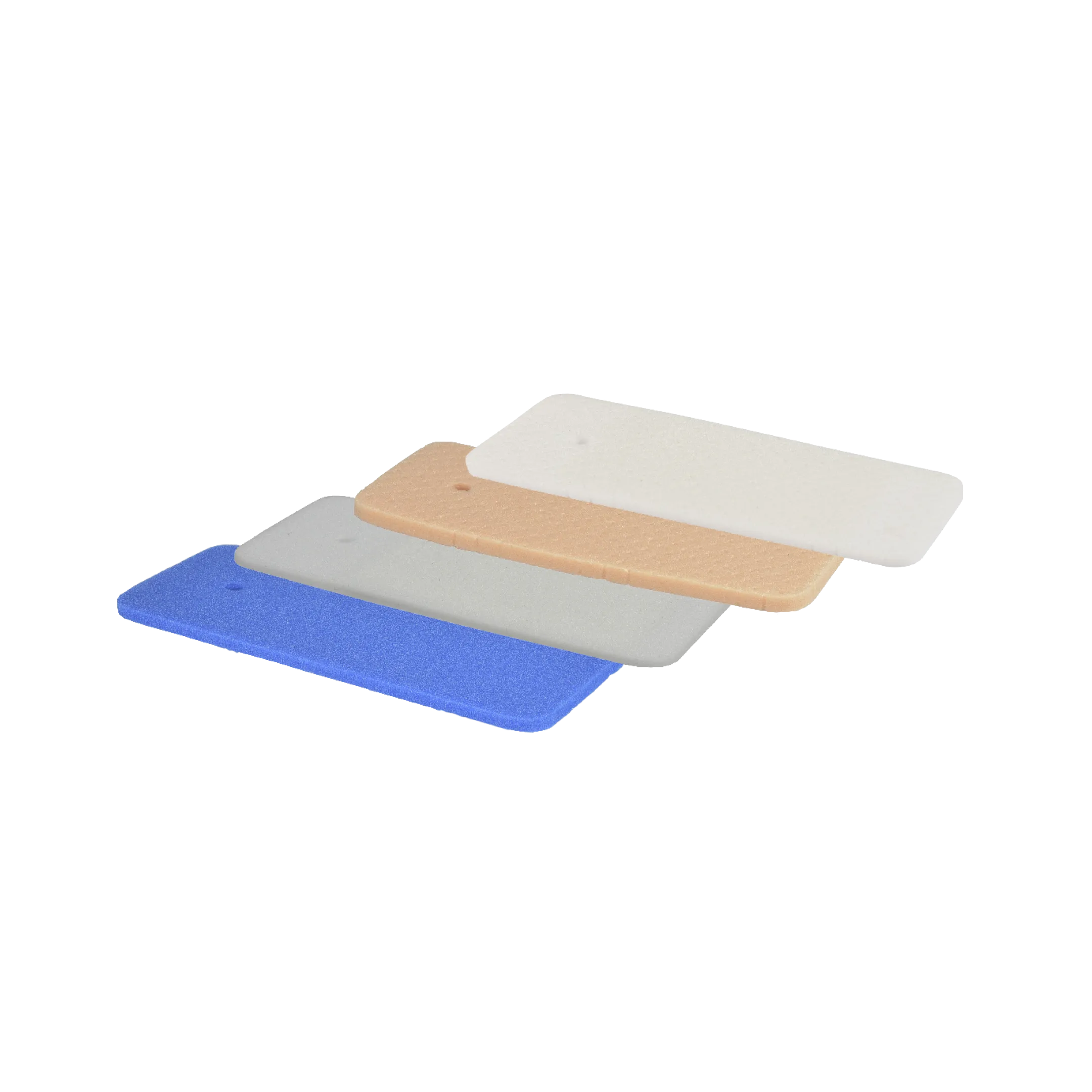 MP28 Plastazote und MP30 Plastazote perforiert in den Farben weiß,grau,blau und hautfarben
